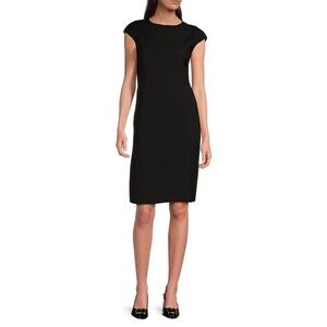 Hugo Boss Black Off Shoulder Tie Front Midi Dress